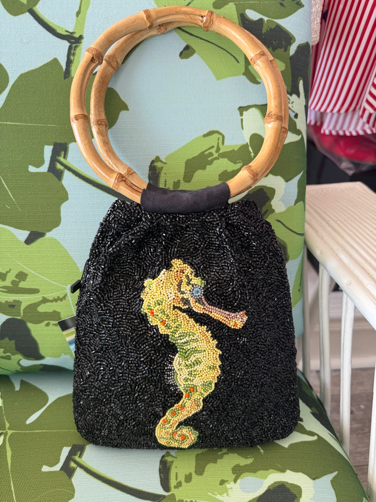 Seahorse beaded bag