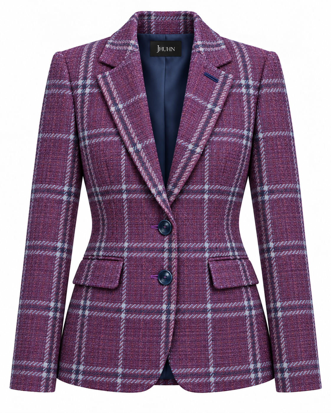 Women's Burgundy Plaid Blazer – Fall 26