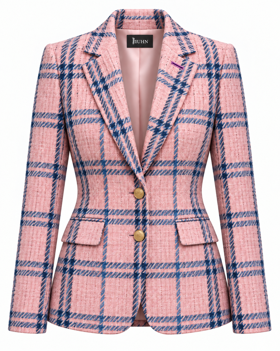 Women's Pink Plaid Blazer – Fall 26