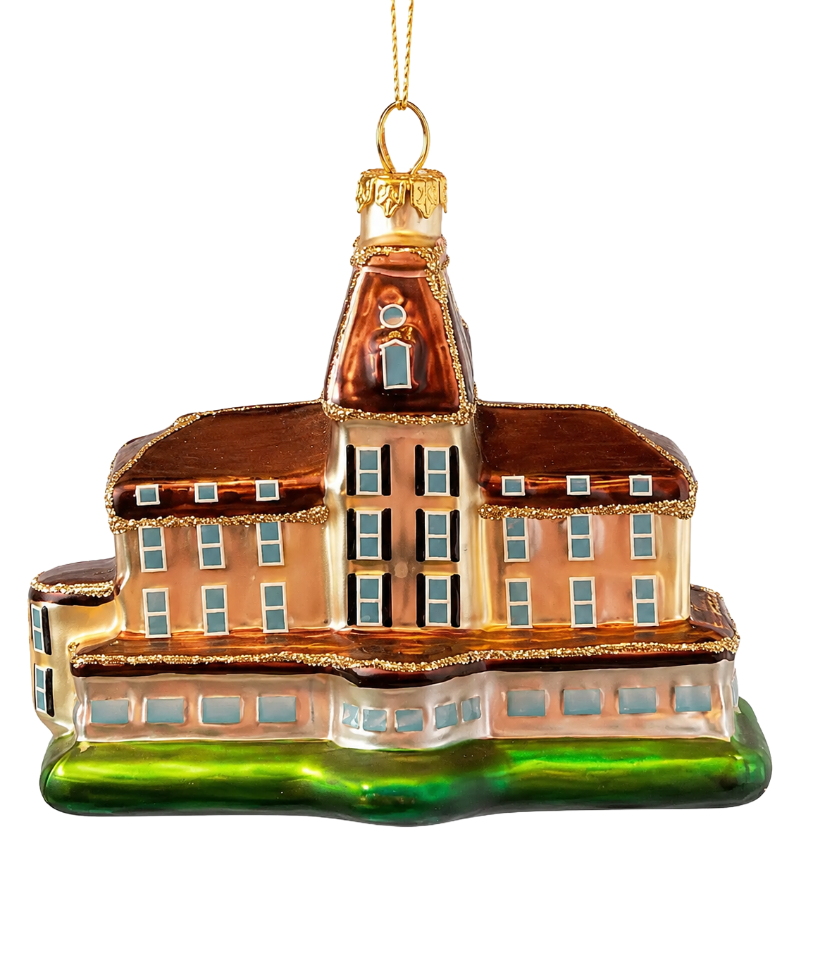 Custom hand blown Ocean House ornament