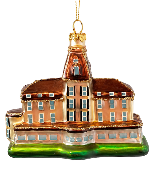 Custom hand blown Ocean House ornament