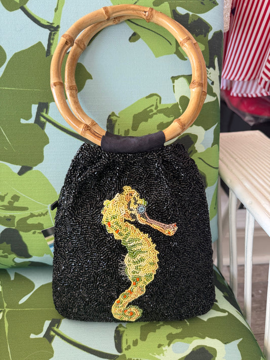 Seahorse beaded bag