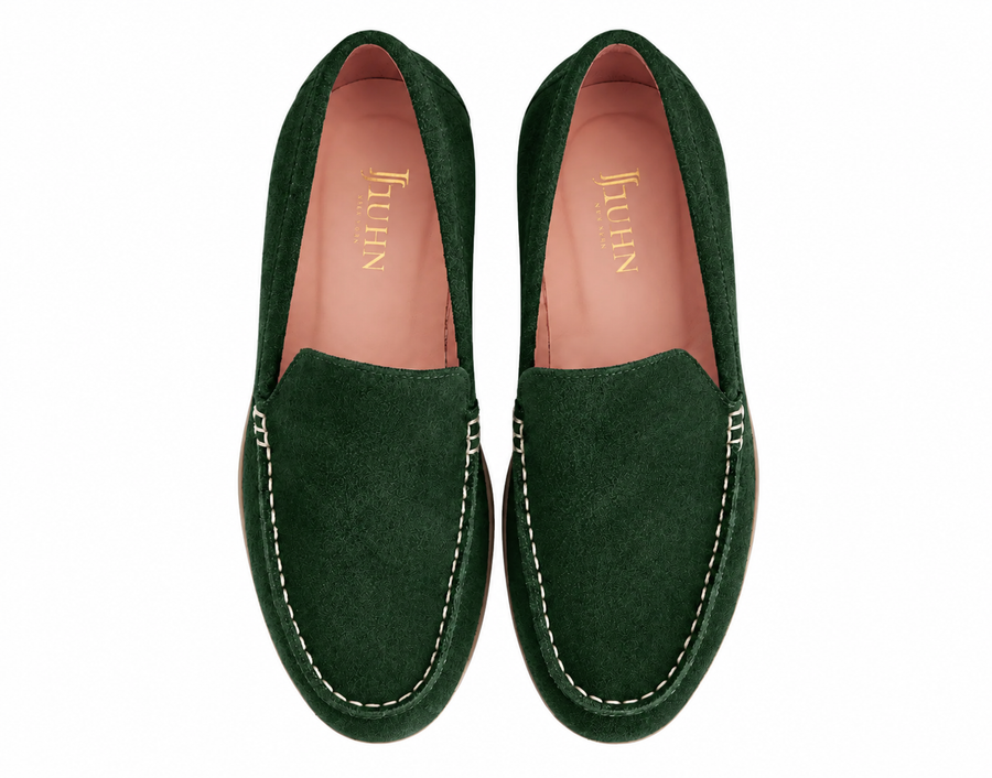 Hunter Green Suede Loafers