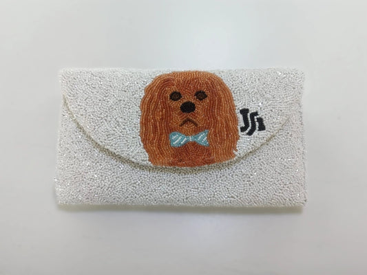 The Gatsby White Beaded Clutch by Jhuhn Exclusive