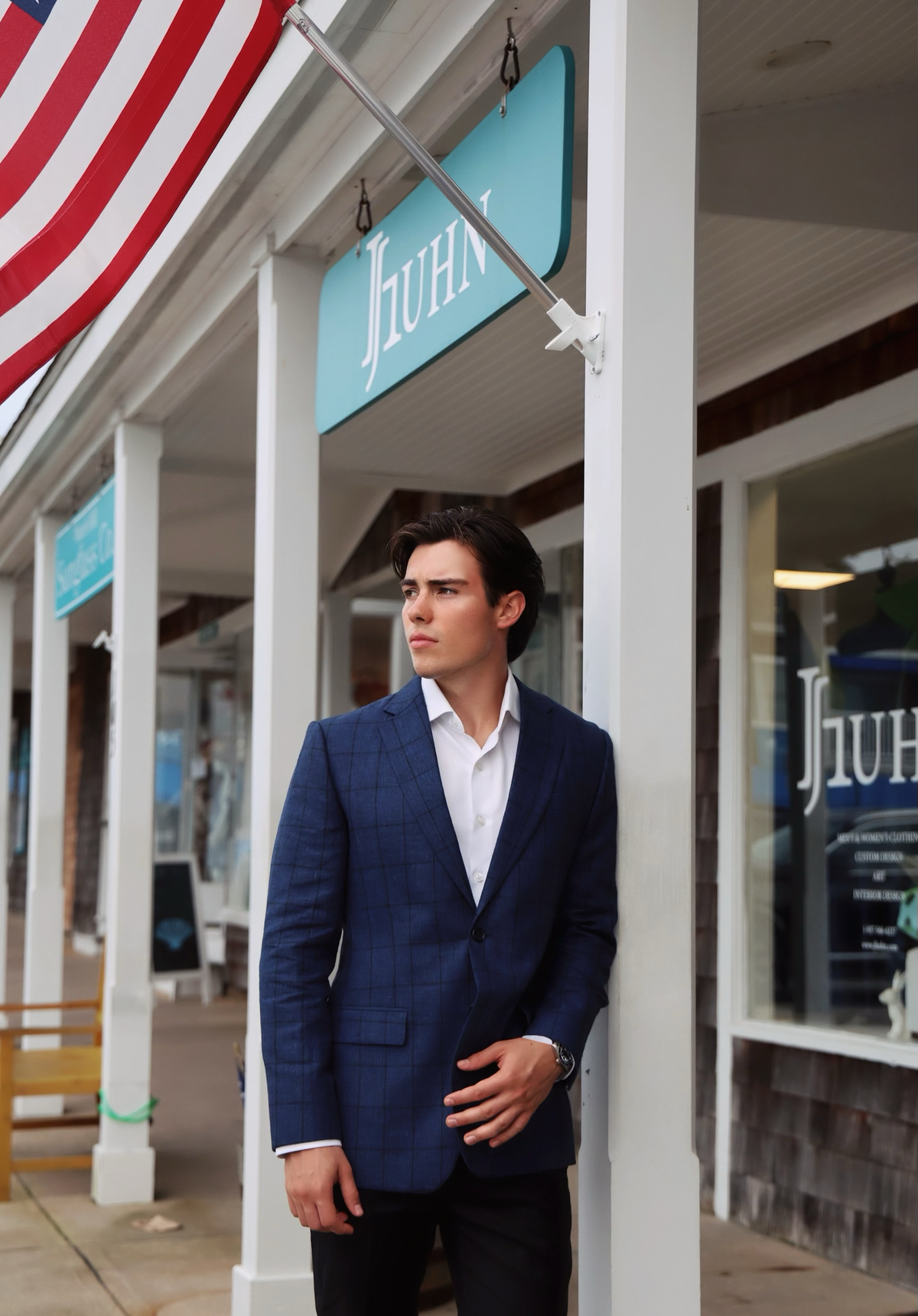 The Pierce Jacket – Blue windowpane