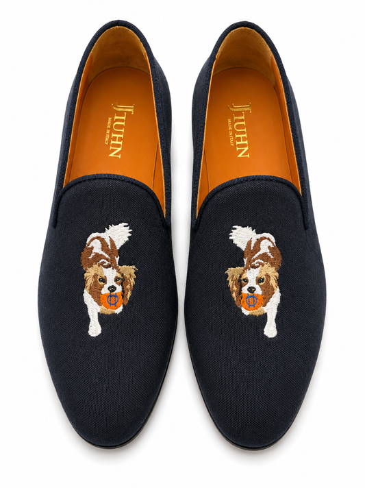 Navy Linen Cavalier Loafer
