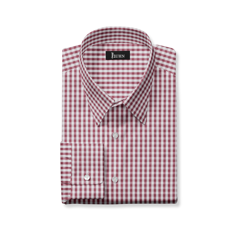 Wrinkle Resistant Men's Shirt in Red Gingham