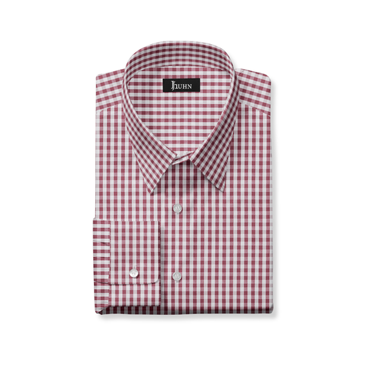Wrinkle Resistant Men's Shirt in Red Gingham
