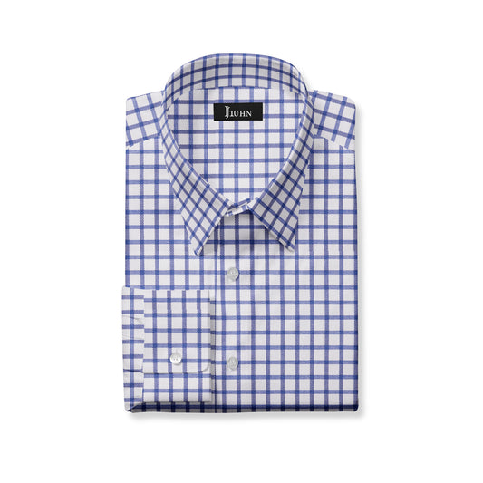 Board Room Men's Shirt in Navy Grid Check