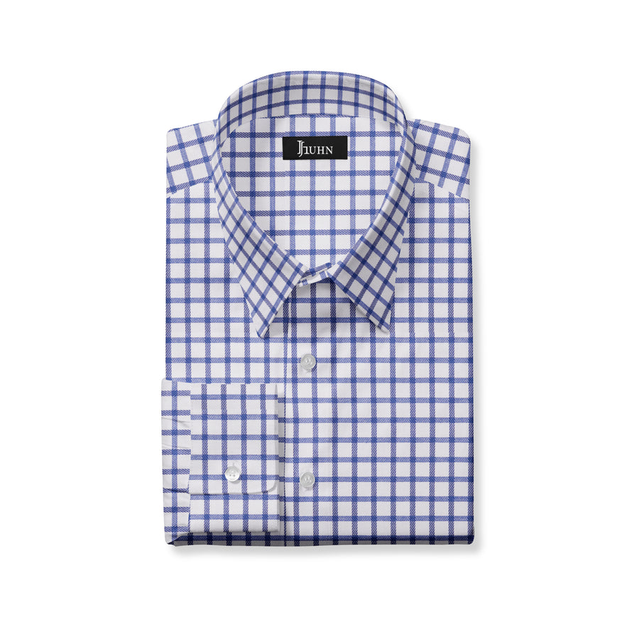 Board Room Men's Shirt in Navy Grid Check